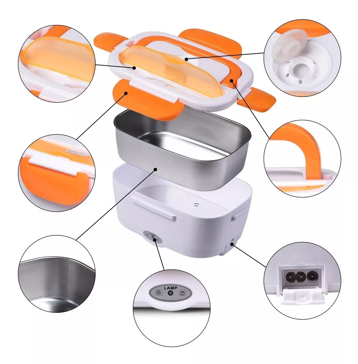 LONCHERA ELECTRICA NARANJA - PORTA COMIDA