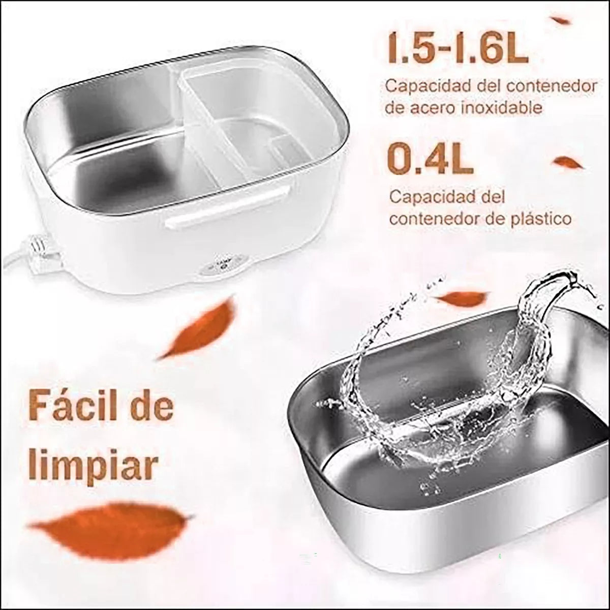 LONCHERA ELECTRICA NARANJA - PORTA COMIDA