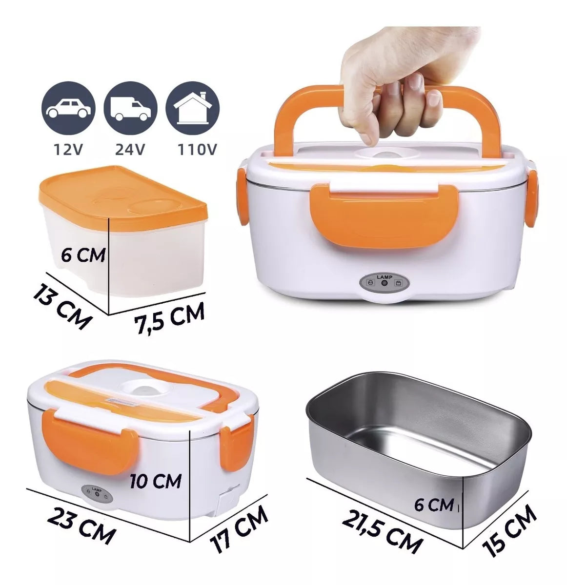LONCHERA ELECTRICA NARANJA - PORTA COMIDA